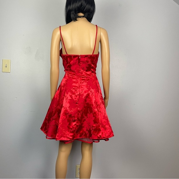 Vintage Red Brocade Dress - Picture 4 of 6